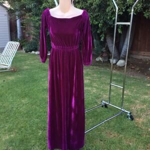 TULAROSA PURPLE VELVET EMPIRE MAXIDRESS